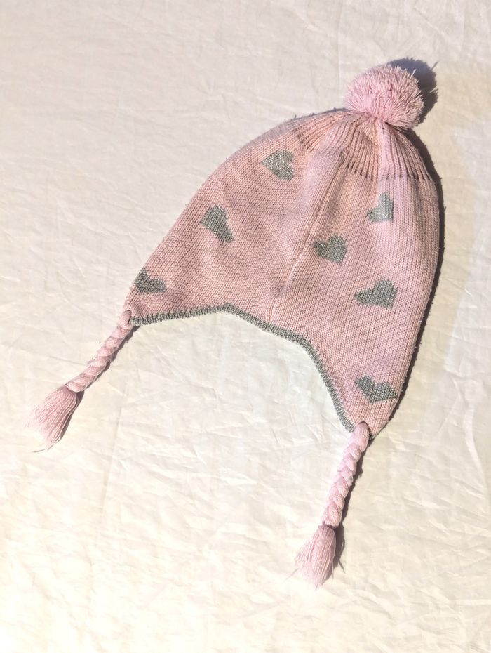 Bonnet Cache Oreilles Dessin Chat Ruban Ecriture Hello Kitty Tresses Pompon Accessoire Petits Enfant - photo numéro 7