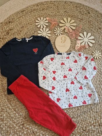 Ensemble t-shirt manches longues et legging rouge kiabi bébé fille