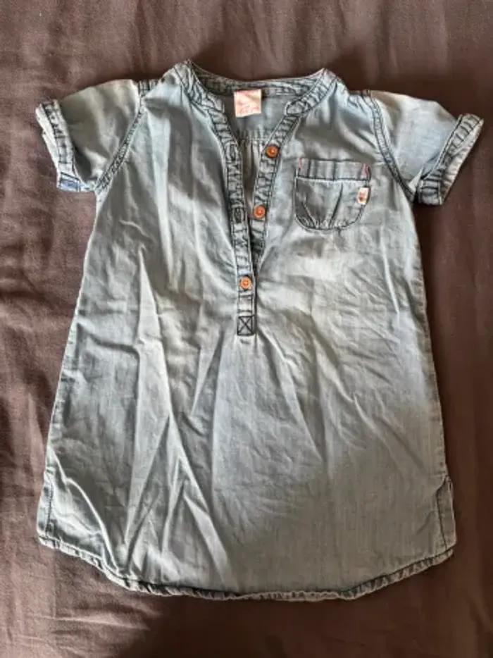 Robe été 2 ans manches courtes effet jean’s