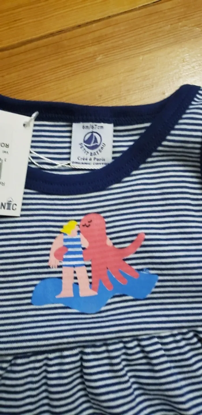 Robe Petit Bateau marinière été plage coton - photo numéro 3