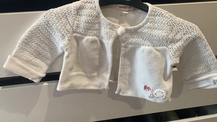 Gilet court KENZO blanc 3 ans