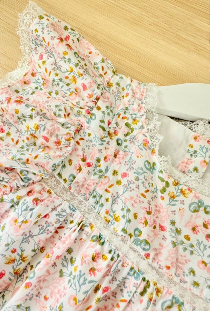 Robe fleurie et dentelle Vertbaudet - photo numéro 3