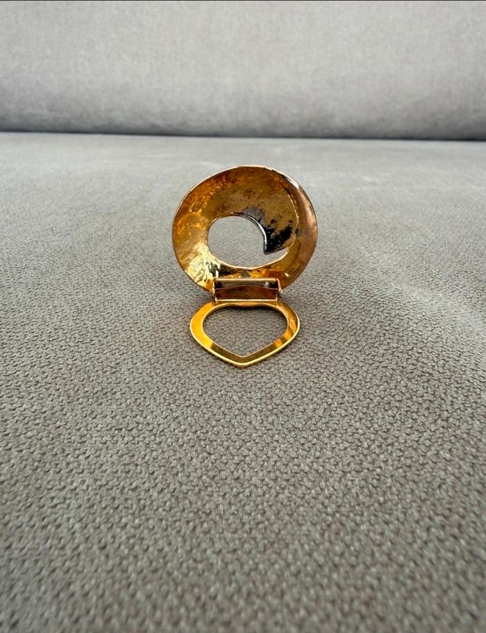 Broche vintage design circulaire texturé pour foulard - photo numéro 6