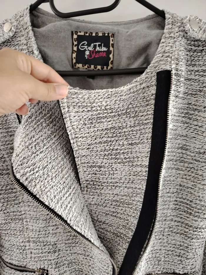 Veste grise & blanche taille L - photo numéro 5