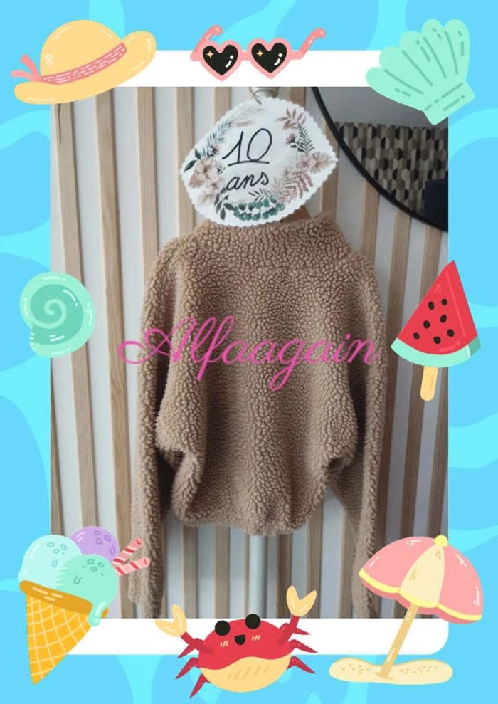 Pull teddy beige Kiabi 10ans - photo numéro 8