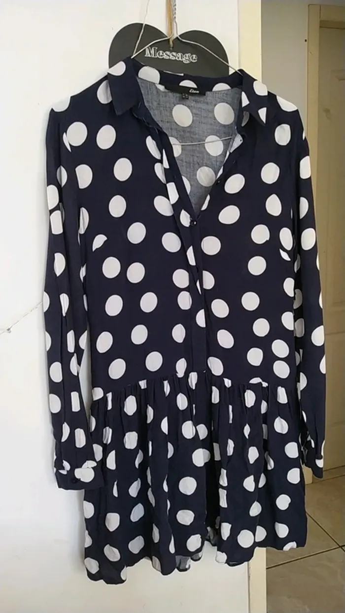 Robe à pois blanche et bleue Etam 34 - photo numéro 2
