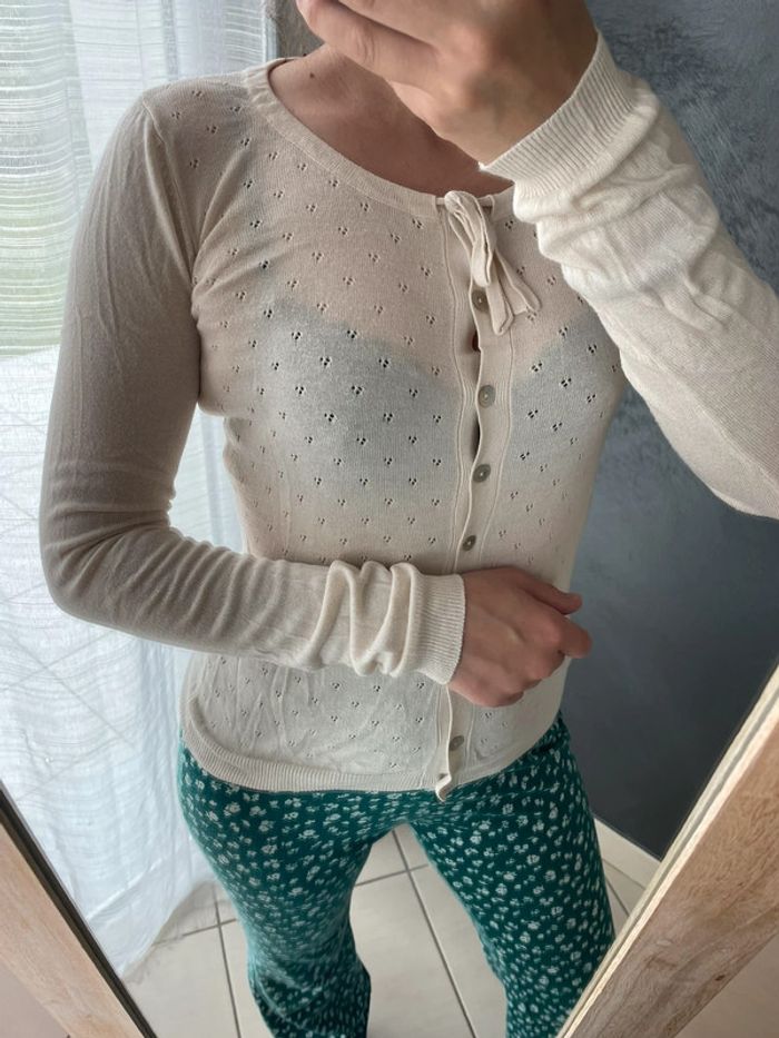 Blouse gilet moulant beige - photo numéro 4