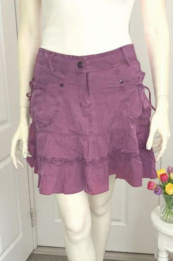 mini jupe courte à volants mauve marque Morgan taille 36