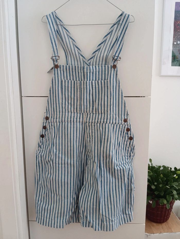 Salopette vintage courte à rayures - photo numéro 4