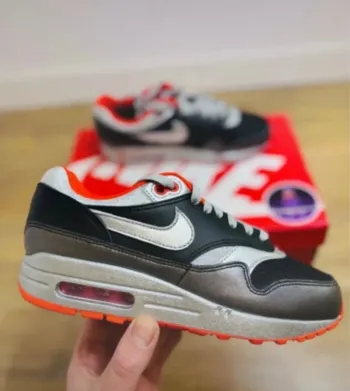 Nike Air Max 1 By You Nby 2024 OD Silver Red Cuir + Extralaces Taille 38.5