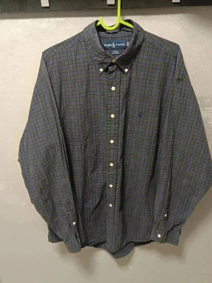 Chemise Ralph Lauren Vichy Vert & Violet - Vintage Y2K - photo numéro 2