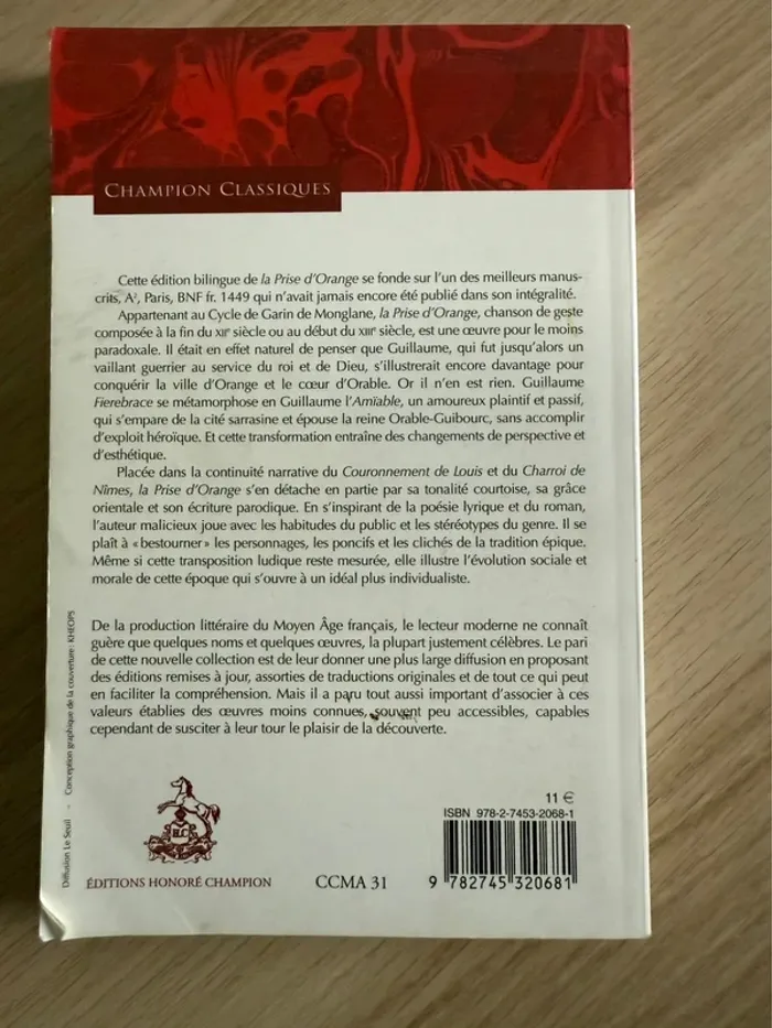 La prise d’orange chanson de gestes champion classique - photo numéro 2