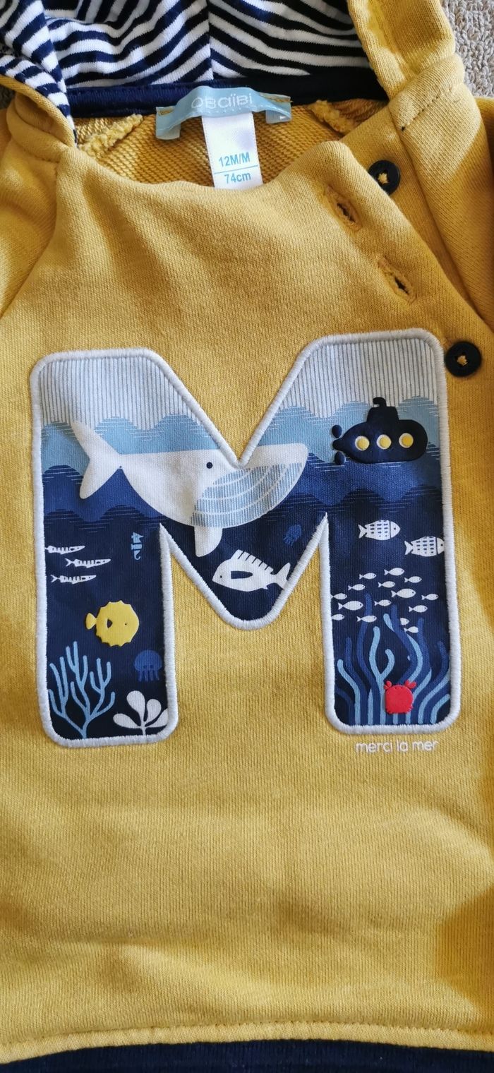 2 Pulls Bébé Garçon Neufs Obaïbi Taille 12 Mois - photo numéro 7