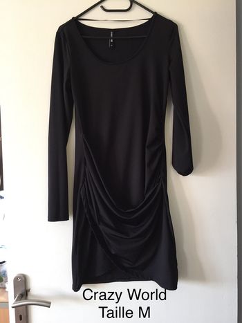 Robe manches longues noire Crazy World taille M