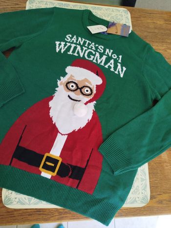 Pull moche de Noël homme taille L vert