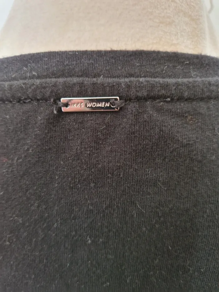 Tee shirt noir ikks voilage au manche taille L - photo numéro 6