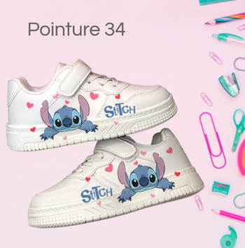 🌸Magnifiques Baskets à scratchs blanches Angel Stitch taille 34