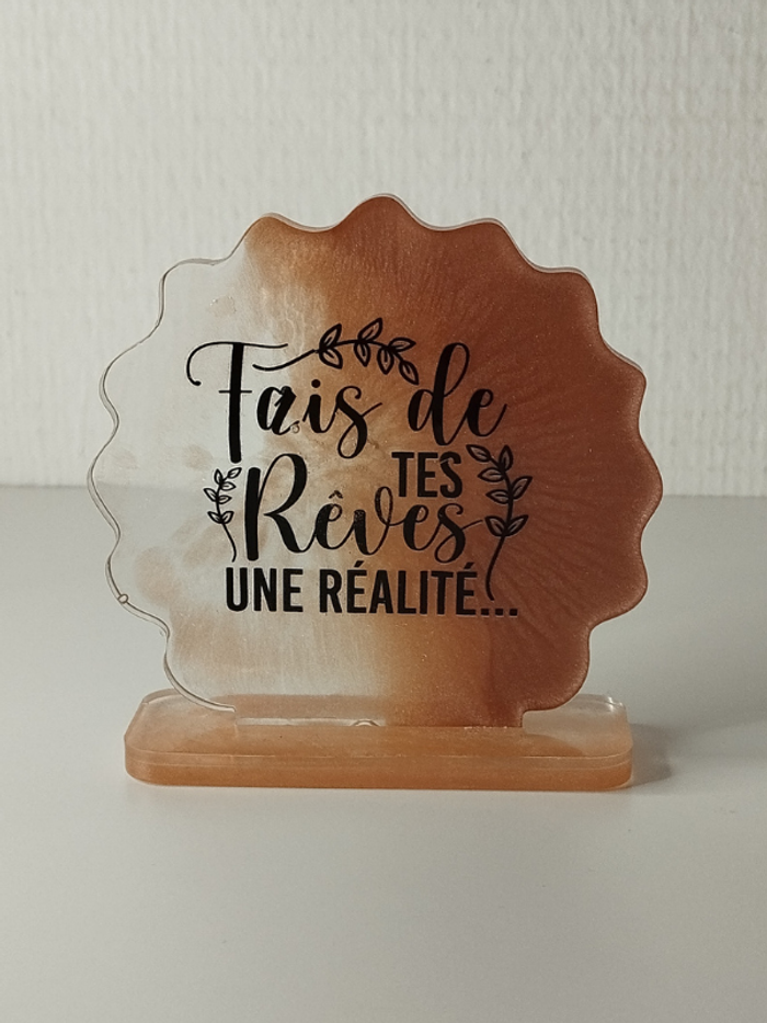 Fait main ornement bureau coiffeuse couvre tasse en résine abr026