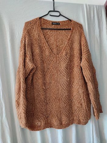 Pull maille chenille couleur Camel