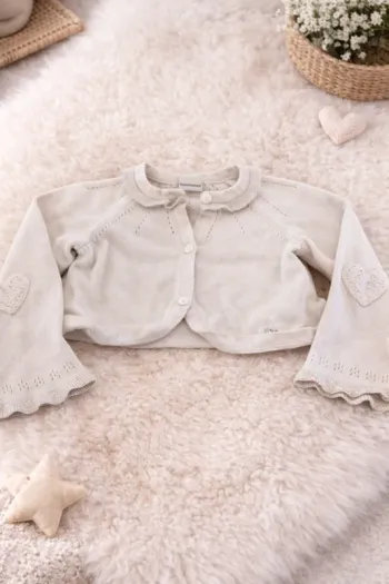 🤍 Boléro / gilet fille – 3 Pommes – 18 mois