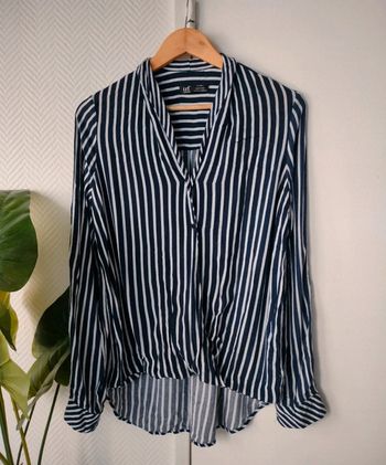 Blouse rayée blanc/bleu Zara XS