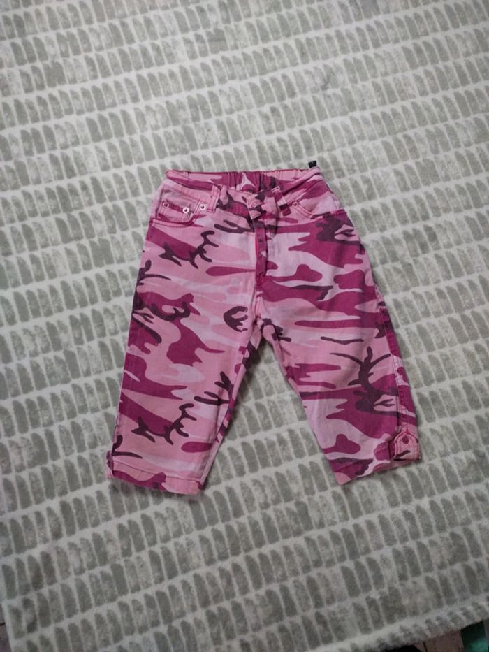 Short bermuda pantacourt militaire camouflage rose taille 12 14 ans - photo numéro 3