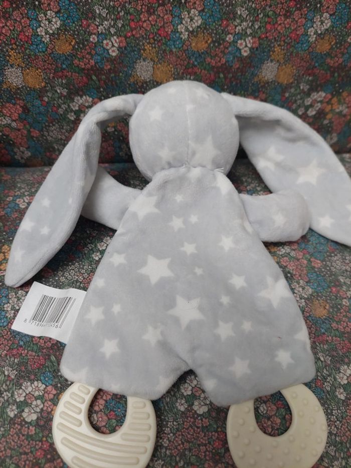 #4 Doudou lapin gris et étoiles Action - photo numéro 3