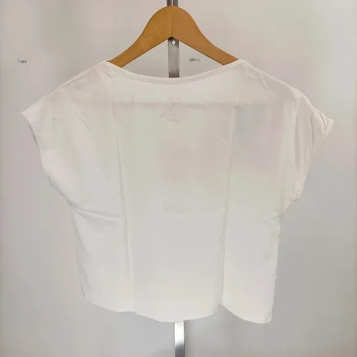 Tshirt femme 100% coton bio blanc avec fleur colorée Damart taille S A341 - photo numéro 7