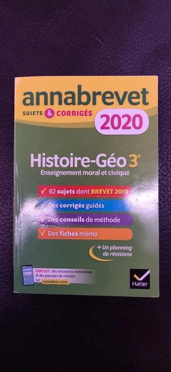 Neuf annabrevet 2020 Histoire Géo 3ème