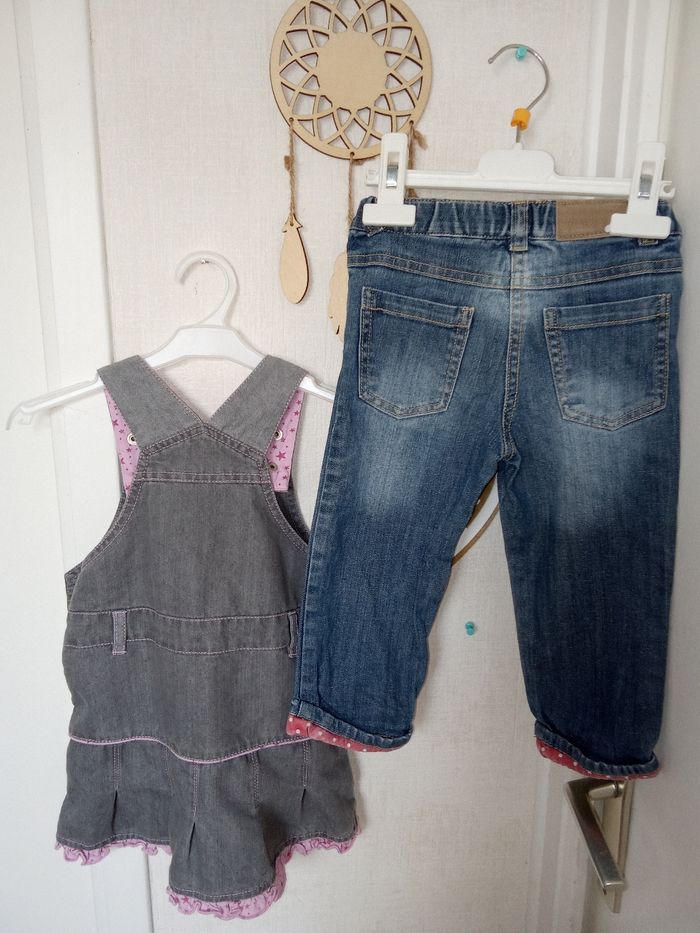 Lot vêtements bébé fille 18 mois hiver robe et jeans - photo numéro 2