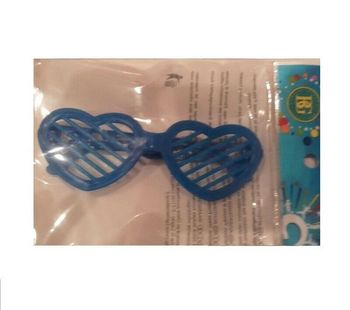 Lunettes de fête déguisement bleues forme coeur
