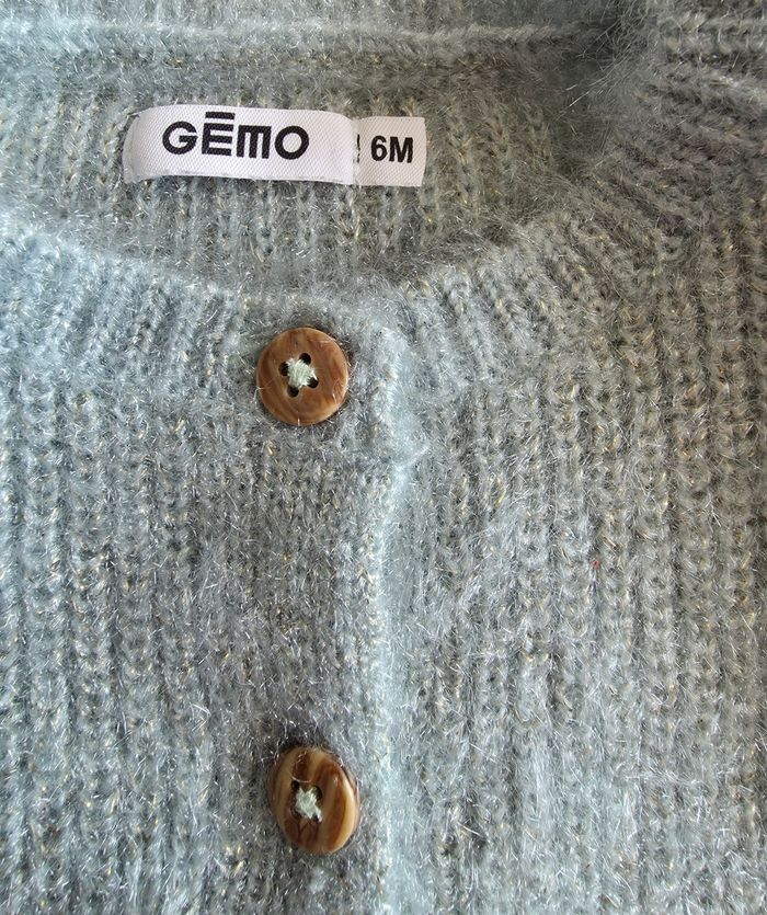 Gemo Gilet Maille Poils Bleu Brillant Très bon état 6 mois - photo numéro 3
