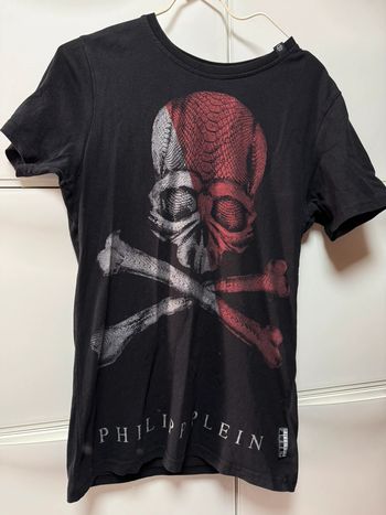 T-shirt Philipp Plein noir tête de mort à paillette taille m