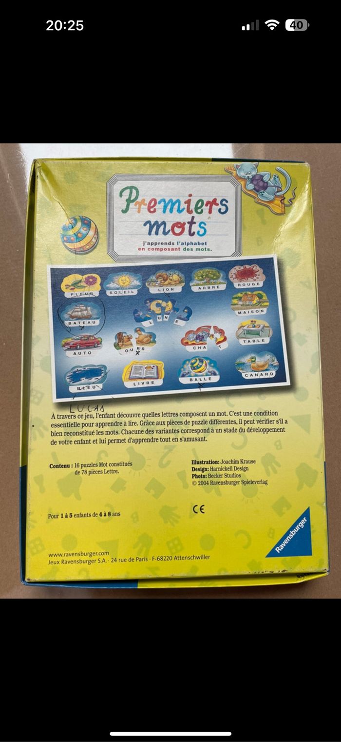 Jeu éducatif ravensburger premiers mots pour enfants 4/8 ans - photo numéro 3