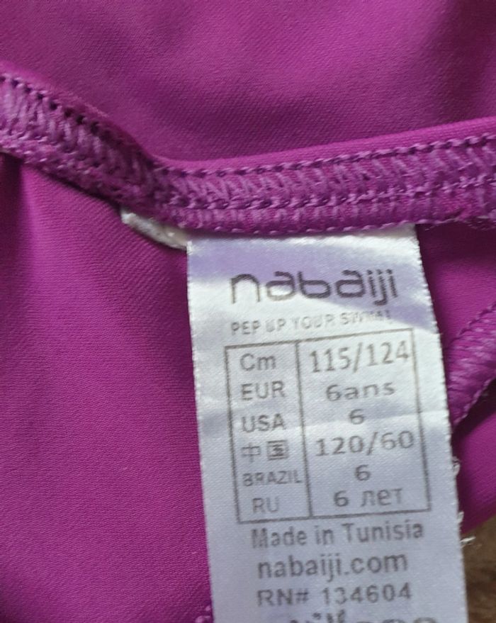 Maillot de bain 1 pièce violet Nabaiji 6 ans - photo numéro 5