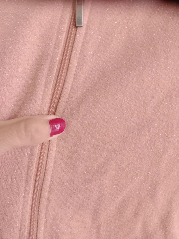 Gilet fille zippé 10 ans rose paillette c83 - photo numéro 6