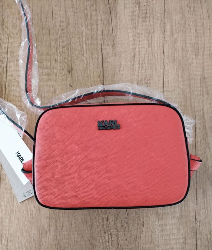 Sac à main bandoulière femme rouge orange tangerine Karl Lagerfeld - photo numéro 2