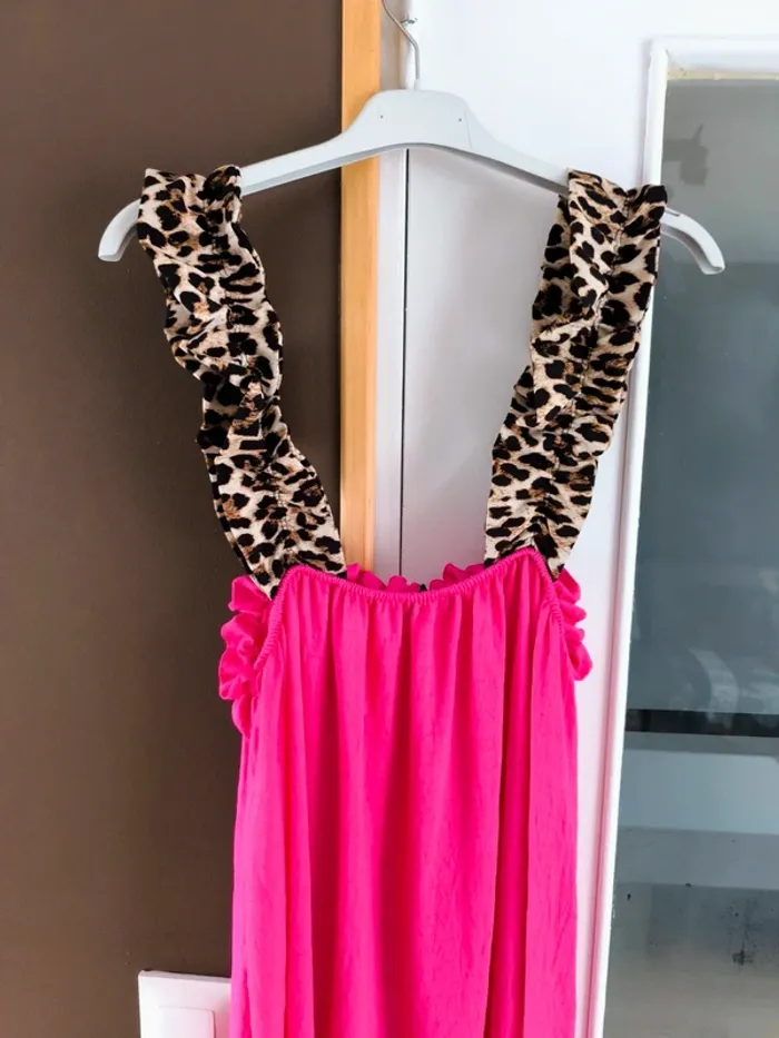 Robe longue rose fushia à bretelles léopard TU 36 à 46 - photo numéro 15