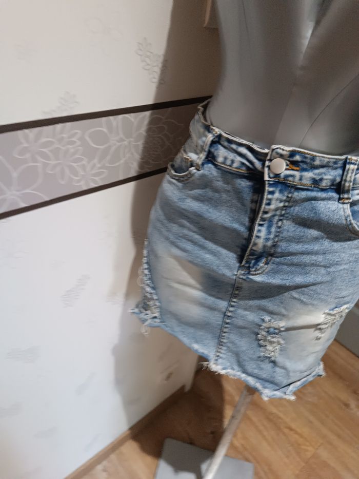 Mini jupe femme jean t 40/42 - photo numéro 4