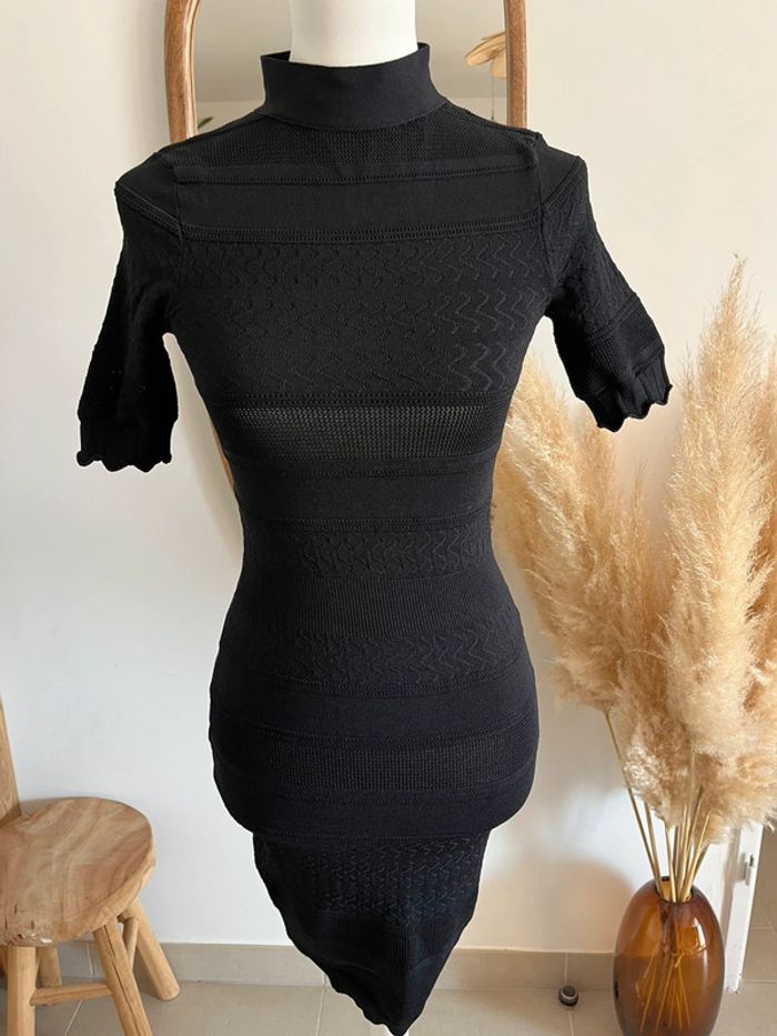 Robe en maille moulante noire Zara - photo numéro 3