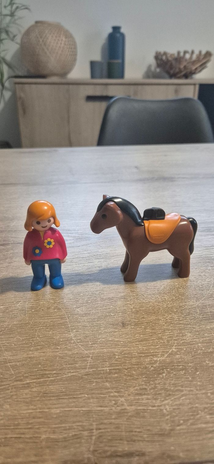 Cheval + personnage Playmobil 1 2 3 - photo numéro 2