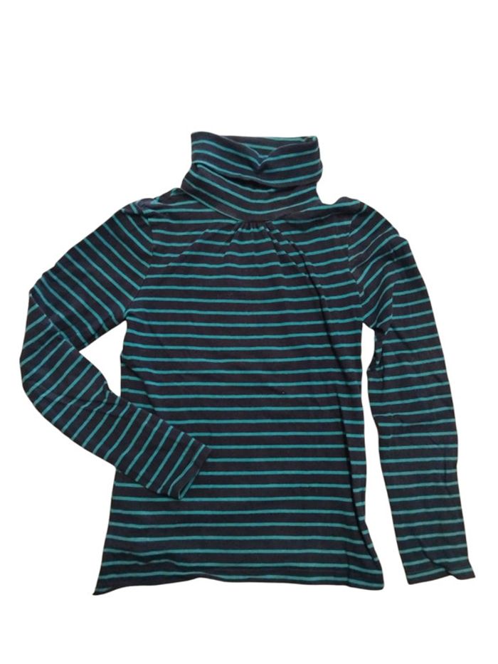 🎀 Sous pull manches longues Noir et turquoise - Okaïdi - 8 ans