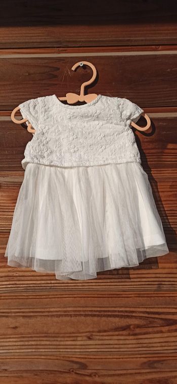Robe blanche bébé fille 3 mois