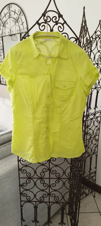Chemise Jaune fluo Camaïeu neuve.