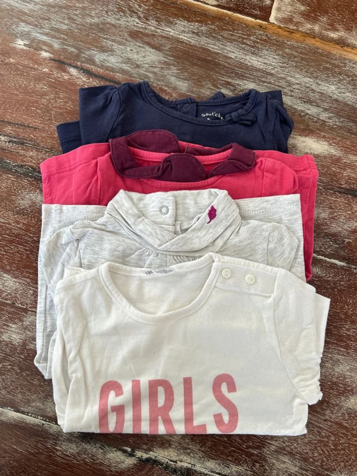 Lot 4 tee shirt fille 9 mois