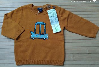 Kiabi pull moutarde coton voiture neuf 6 mois