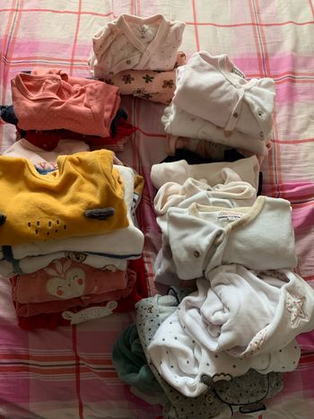 Lot 20 grenouillères fille taille 1 mois