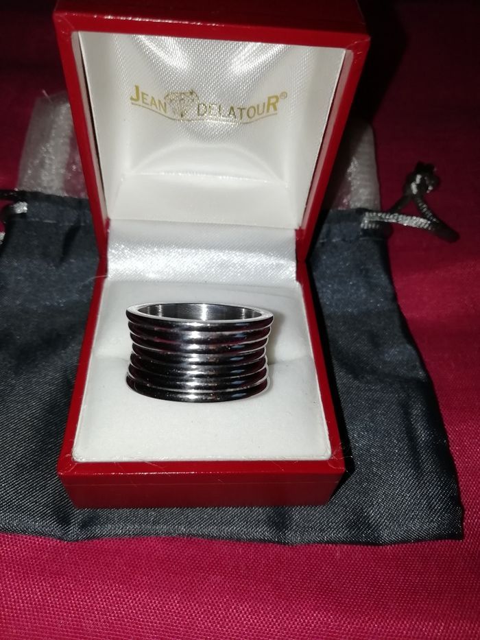 Bague acier inoxydable T. 58 Delatour neuve - photo numéro 2