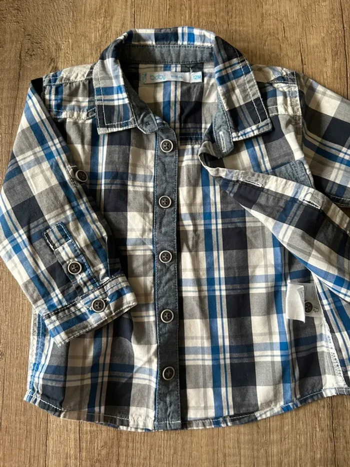 Ensemble jean chemise 12 mois - photo numéro 6