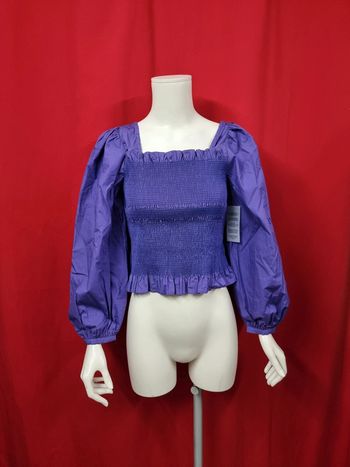 NA-KD Blouse smockée à manches ballon violet * taille 36 *